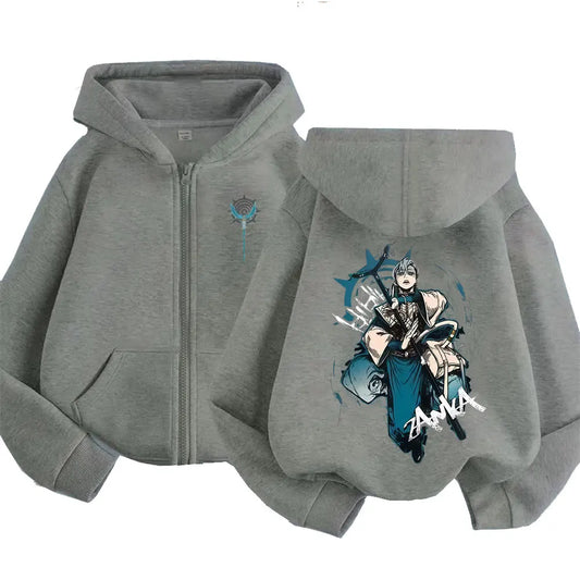 Anime Gachiakuta Zanka Nijiku Dark Grey Zipper Hoodie