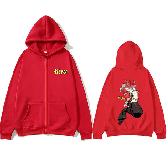 Anime Gachiakuta Riyo Red Zipper Hoodie