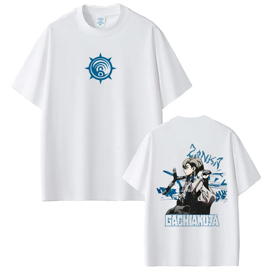 Gachiakuta Zanka Nijiku Lovely Assistaff Cleaner White T-Shirt