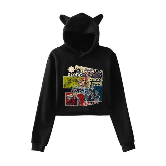 Gachiakuta “Squad Chronicles” Cropped Black Hoodie