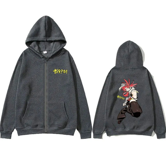 Anime Gachiakuta Riyo Dark Gray Zipper Hoodie