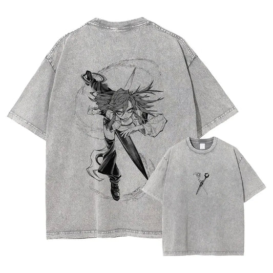 Gachiakuta Anime Riyo Reaper Gray T-Shirt