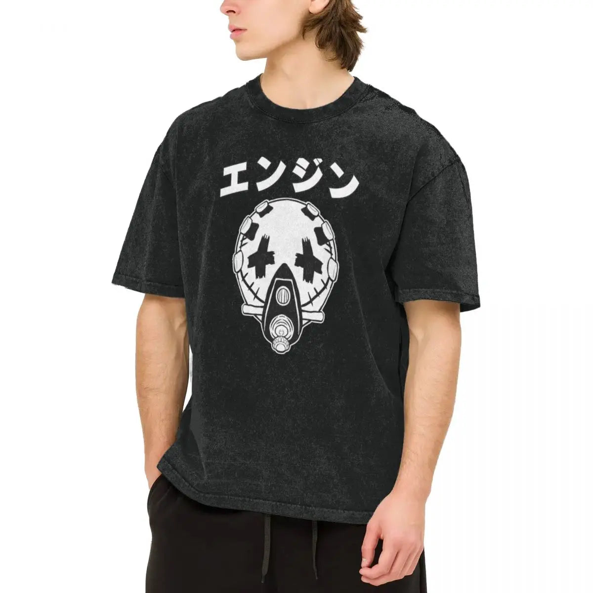 Gachiakuta Enjin Mask Limited Edition T-Shirt – Washed Black