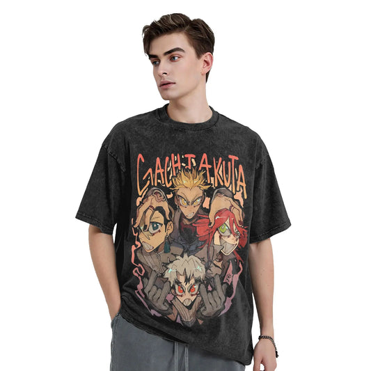 Gachiakuta Rebel Oversized T-Shirt – Black Vintage