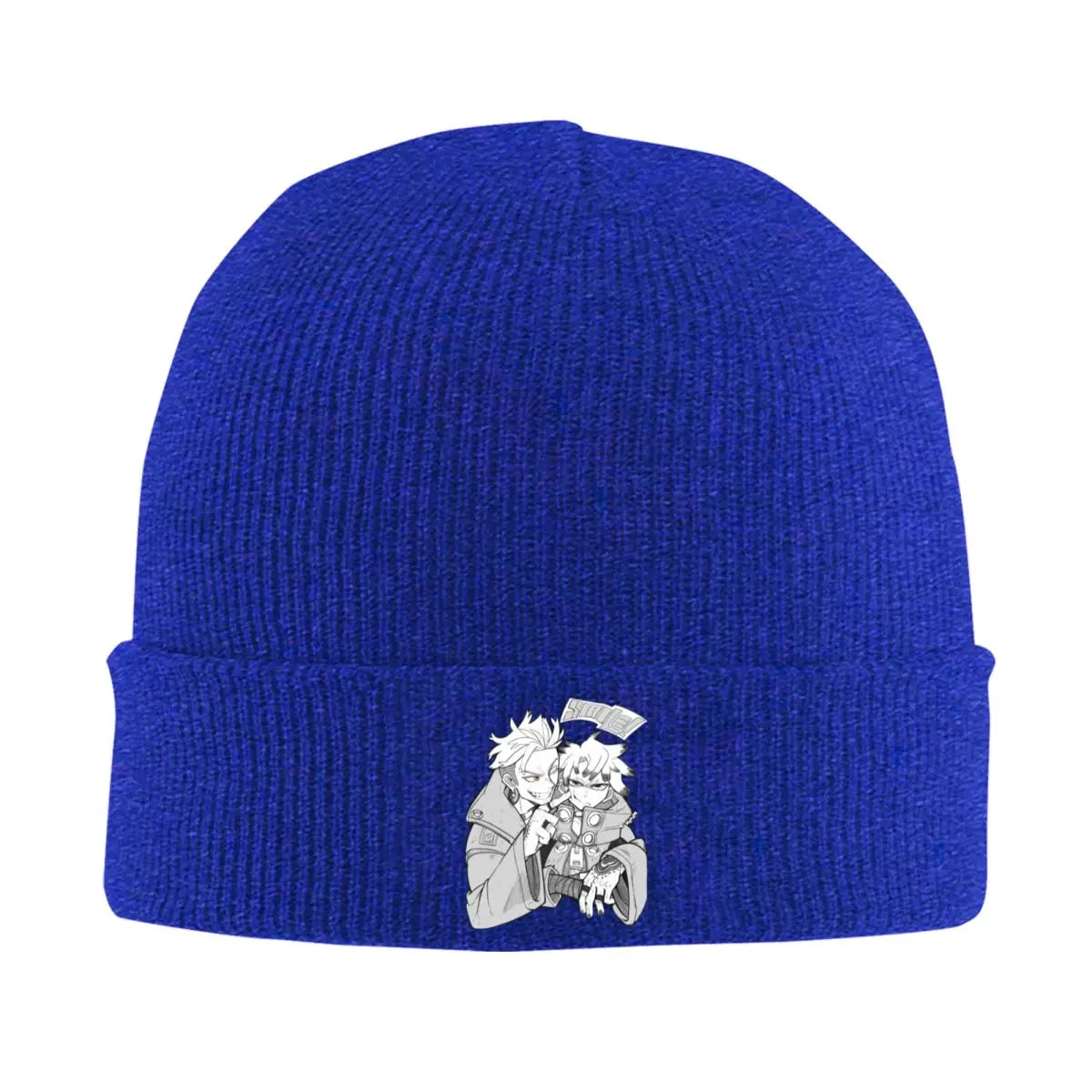 Gachiakuta Blue Beanie Featuring Rudo and Enjin