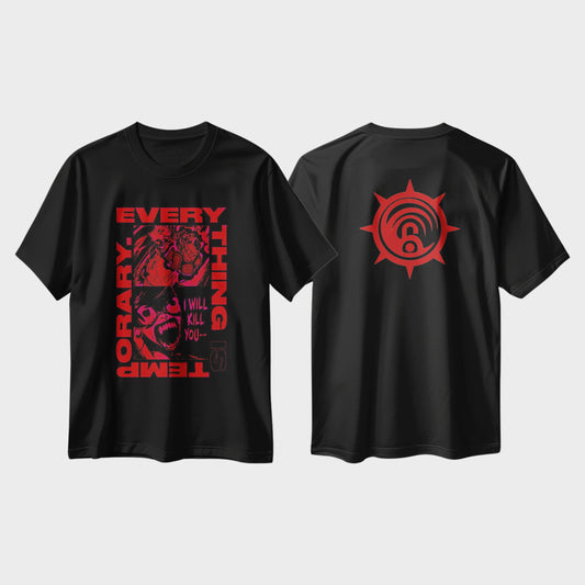 Anime Gachiakuta Black T-Shirt – Red Cleaners Symbol & Manga