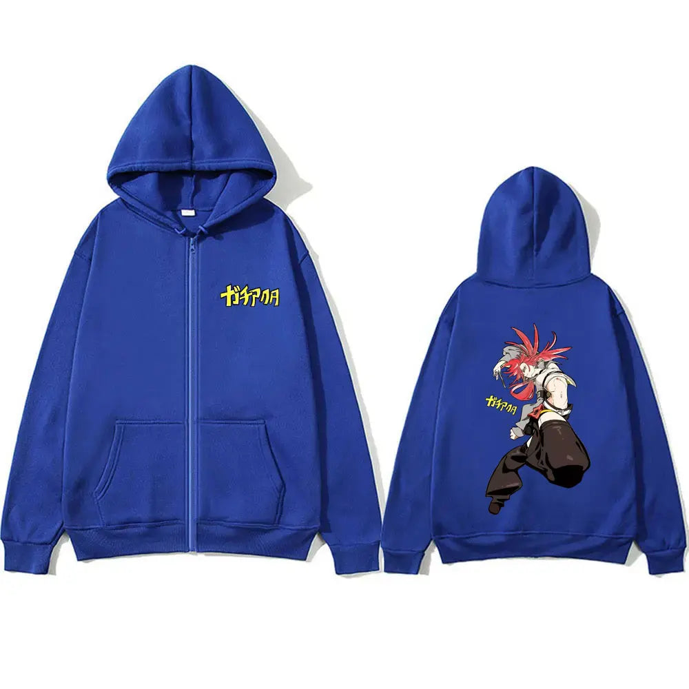 Anime Gachiakuta Riyo Blue Zipper Hoodie