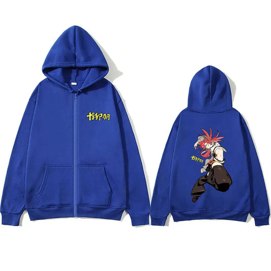 Anime Gachiakuta Riyo Blue Zipper Hoodie