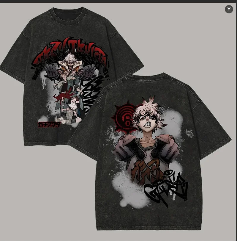 Anime Gachiakuta Rudo Rage Graphic Black T-Shirt