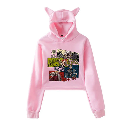 Gachiakuta “Squad Chronicles” Cropped Pink Hoodie