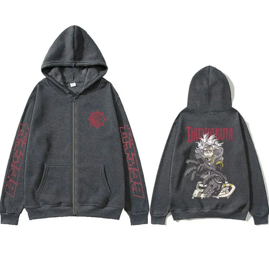 Anime Gachiakuta Rudo Graphic Dark Grey Zipper Hoodie
