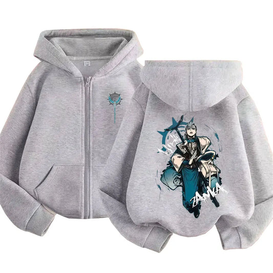 Anime Gachiakuta Zanka Nijiku White Zipper Hoodie
