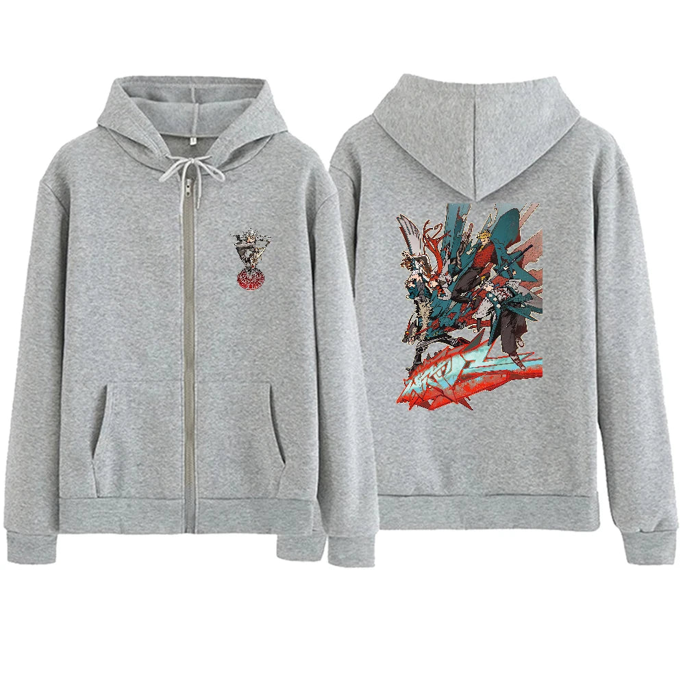 Gachiakuta Chaos Graffiti Warrior Gray Zip Hoodie