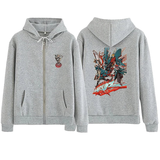 Gachiakuta Chaos Graffiti Warrior Gray Zip Hoodie