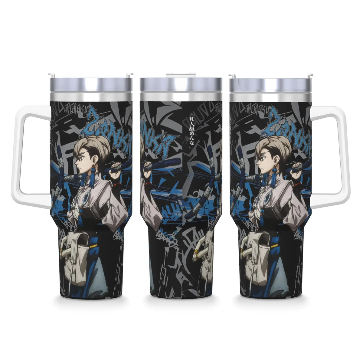 Gachiakuta Zanka Nijiku Blue Graffiti 40oz Stainless Steel Tumbler