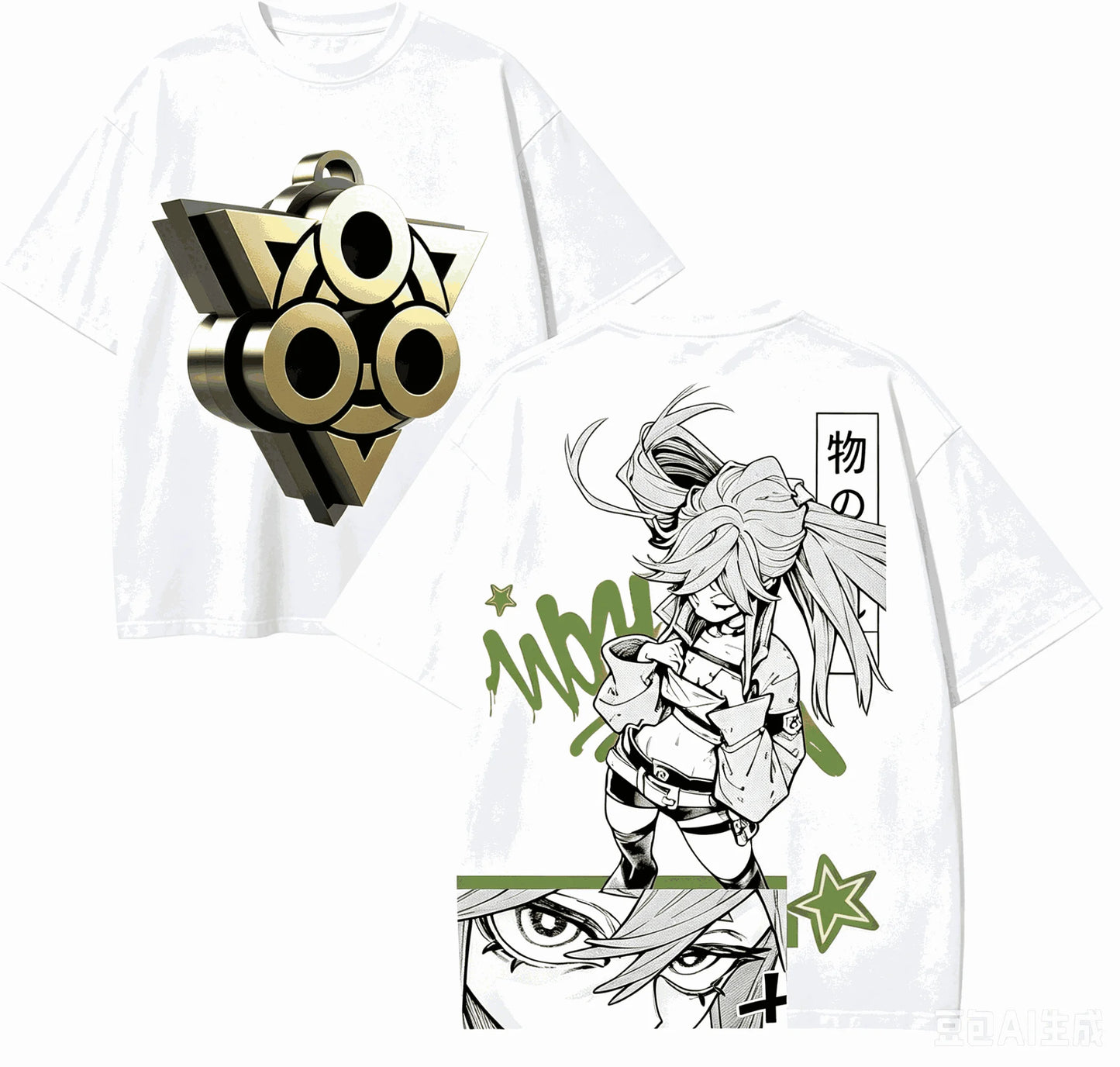 Gachiakuta Riyo Reaper Watchman Sign White T-Shirt