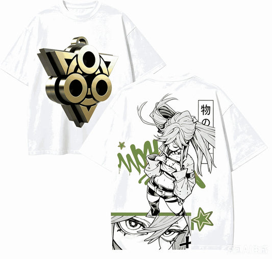 Gachiakuta Riyo Reaper Watchman Sign White T-Shirt