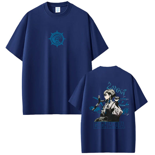Gachiakuta Zanka Nijiku Lovely Assistaff Cleaner Navy Blue T-Shirt