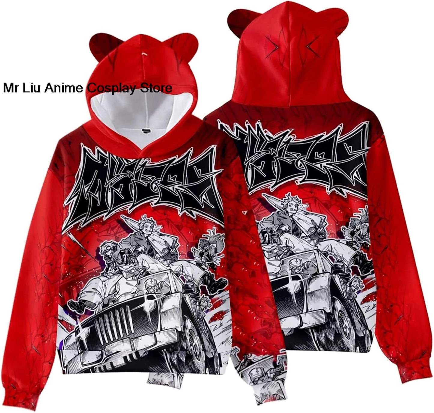 Gachiakuta Cleaners Ride Hoodie – Bear Ear (Red)
