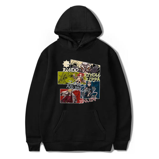Gachiakuta Black Hoodie – Featuring Rudo, Enjin, Ryo & More
