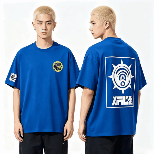 Gachiakuta Cleaner Emblem Blue Oversized T-Shirt