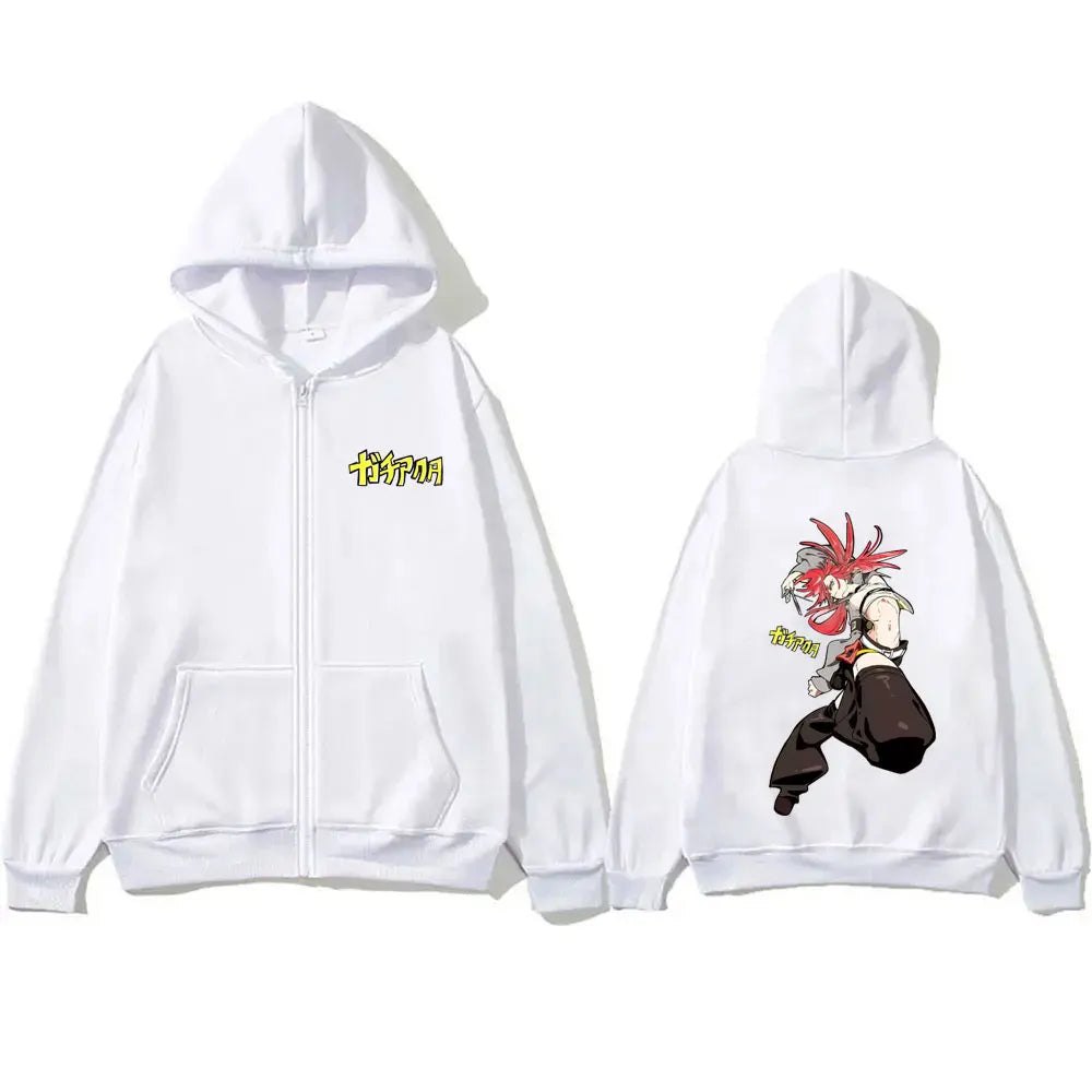 Anime Gachiakuta Riyo White Zipper Hoodie