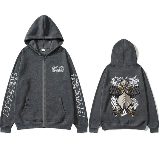 Gachiakuta Rudo Surebrec Giver Dark Grey Zip-Up Hoodie