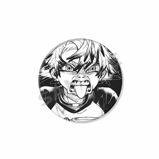 Gachiakuta Button Pin – Rudo Wild Face