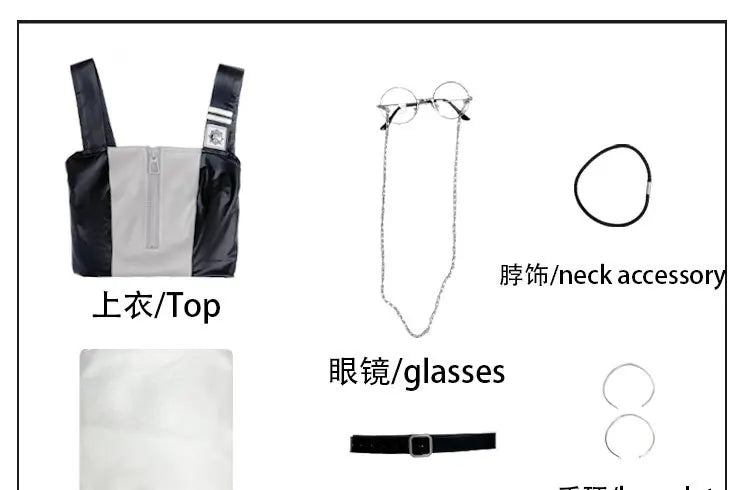 Gachiakuta Semiu Grier Cosplay Costume with Glasses