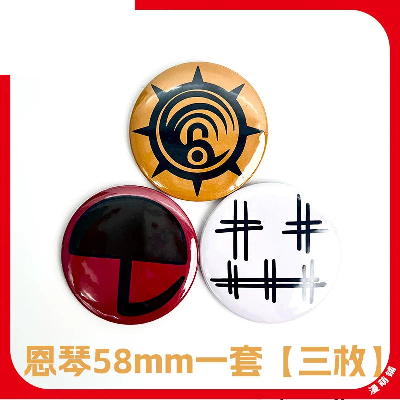 Gachiakuta Enjin Symbol Button Pin Set 58mm and 25mm