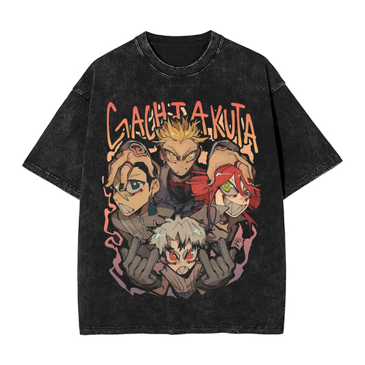 Gachiakuta Rebel Oversized T-Shirt – Black Vintage
