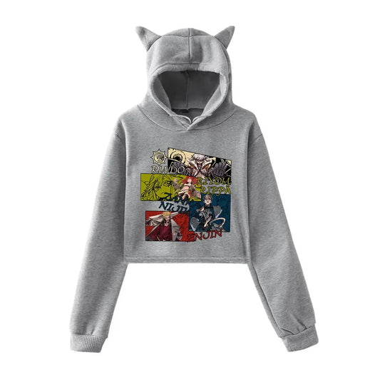Gachiakuta “Squad Chronicles” Cropped Gray Hoodie