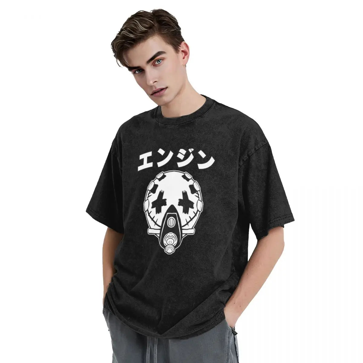 Gachiakuta Enjin Mask Limited Edition T-Shirt – Washed Black