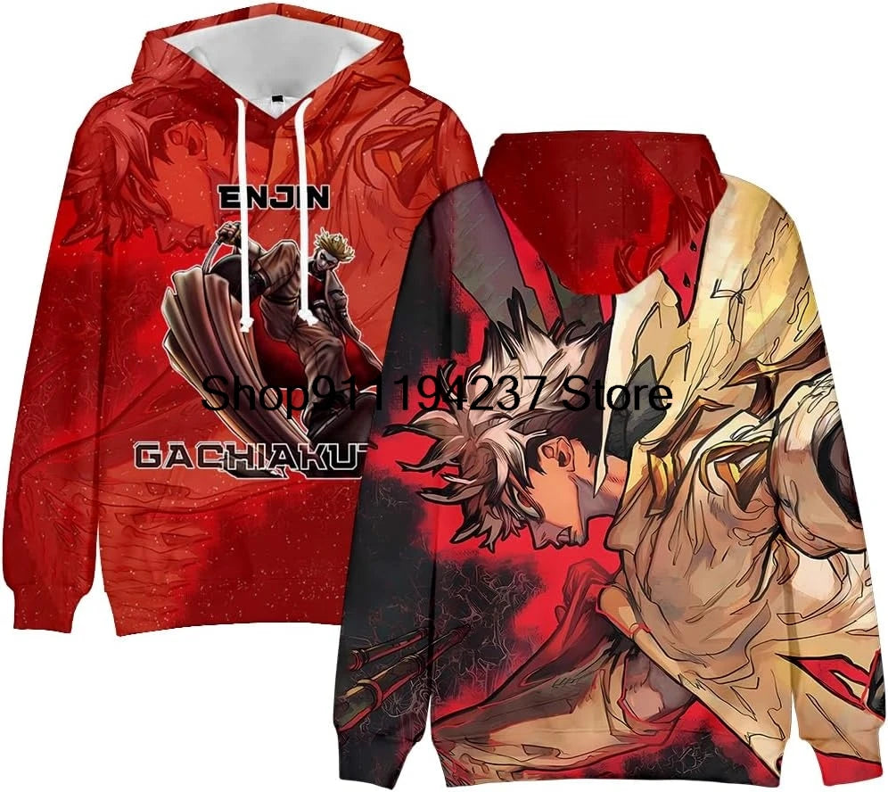 Gachiakuta Anime Enjin Red Hoodie
