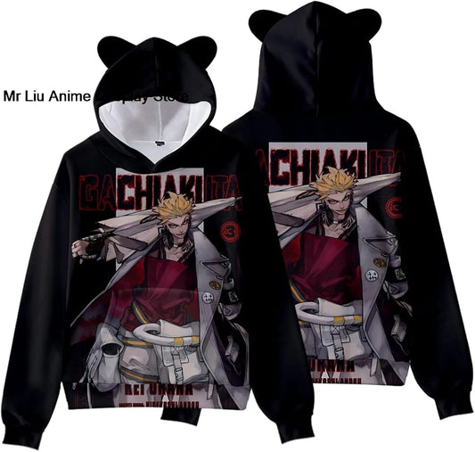 Gachiakuta Enjin Hoodie – Bear Ear (Black)