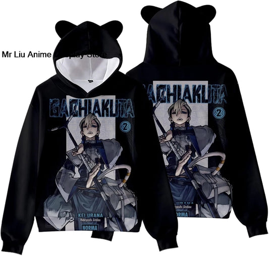 Gachiakuta Zanka Nijiku Hoodie – Bear Ear (Black & Blue)