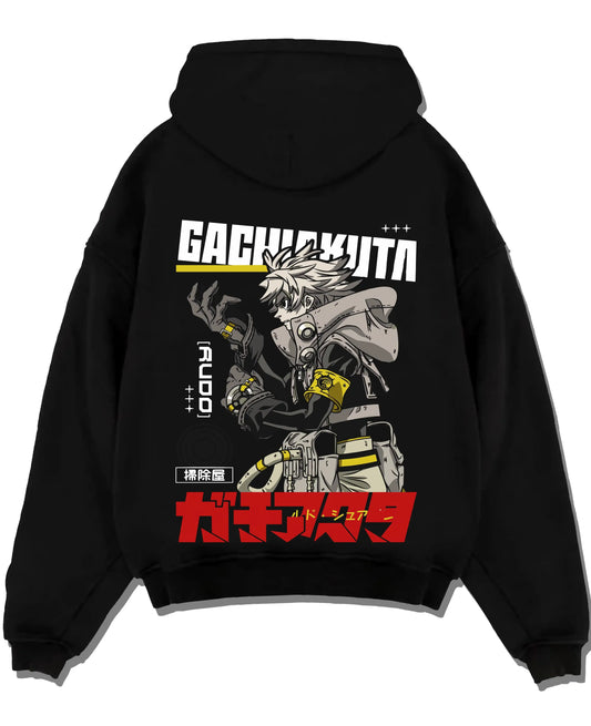 Gachiakuta Rudo Surebrec Techwear Profile Black Hoodie
