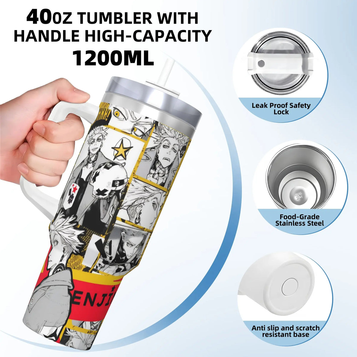 Gachiakuta Blond Sword Graffiti 40oz Stainless Steel Tumbler