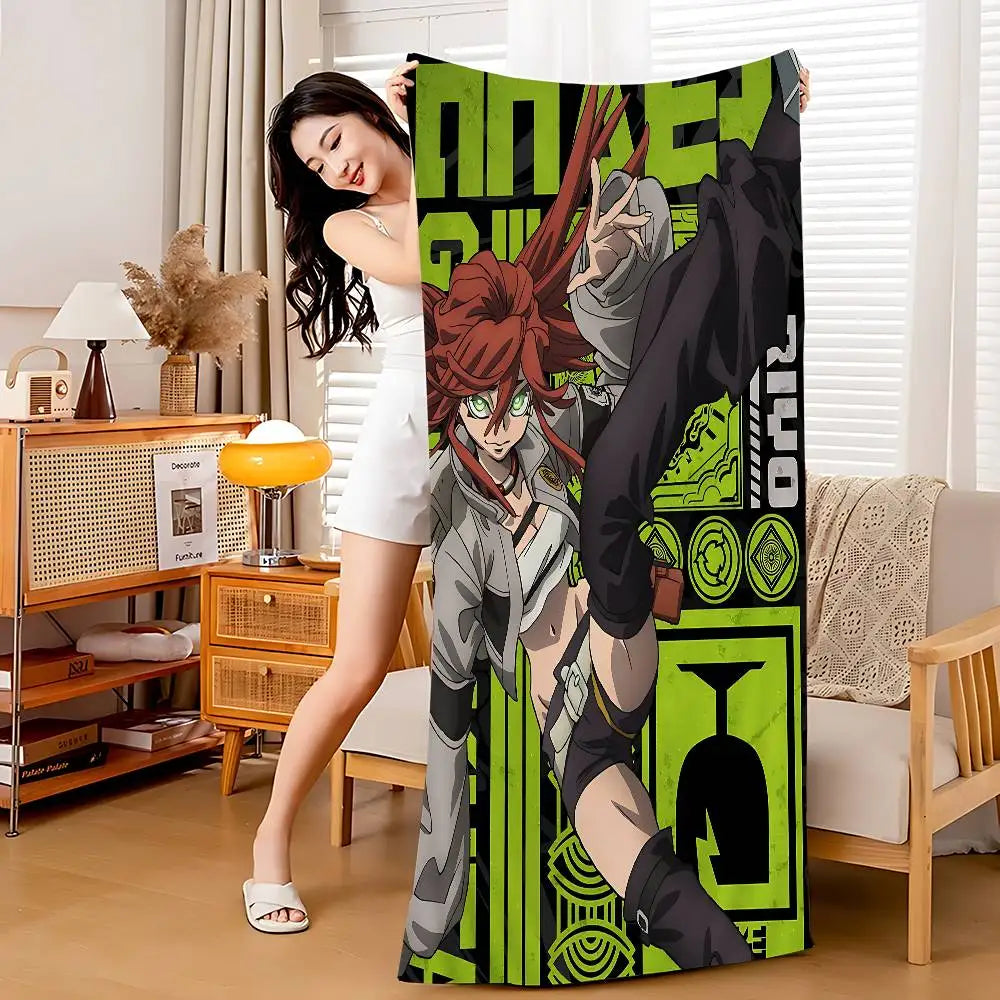 Gachiakuta Riyo Reaper Green Action Beach Towel
