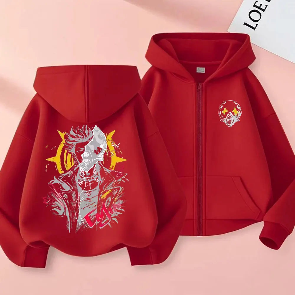 Anime Gachiakuta Enjin Red Zipper Hoodie