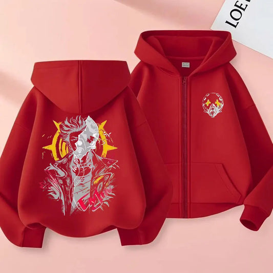 Anime Gachiakuta Enjin Red Zipper Hoodie