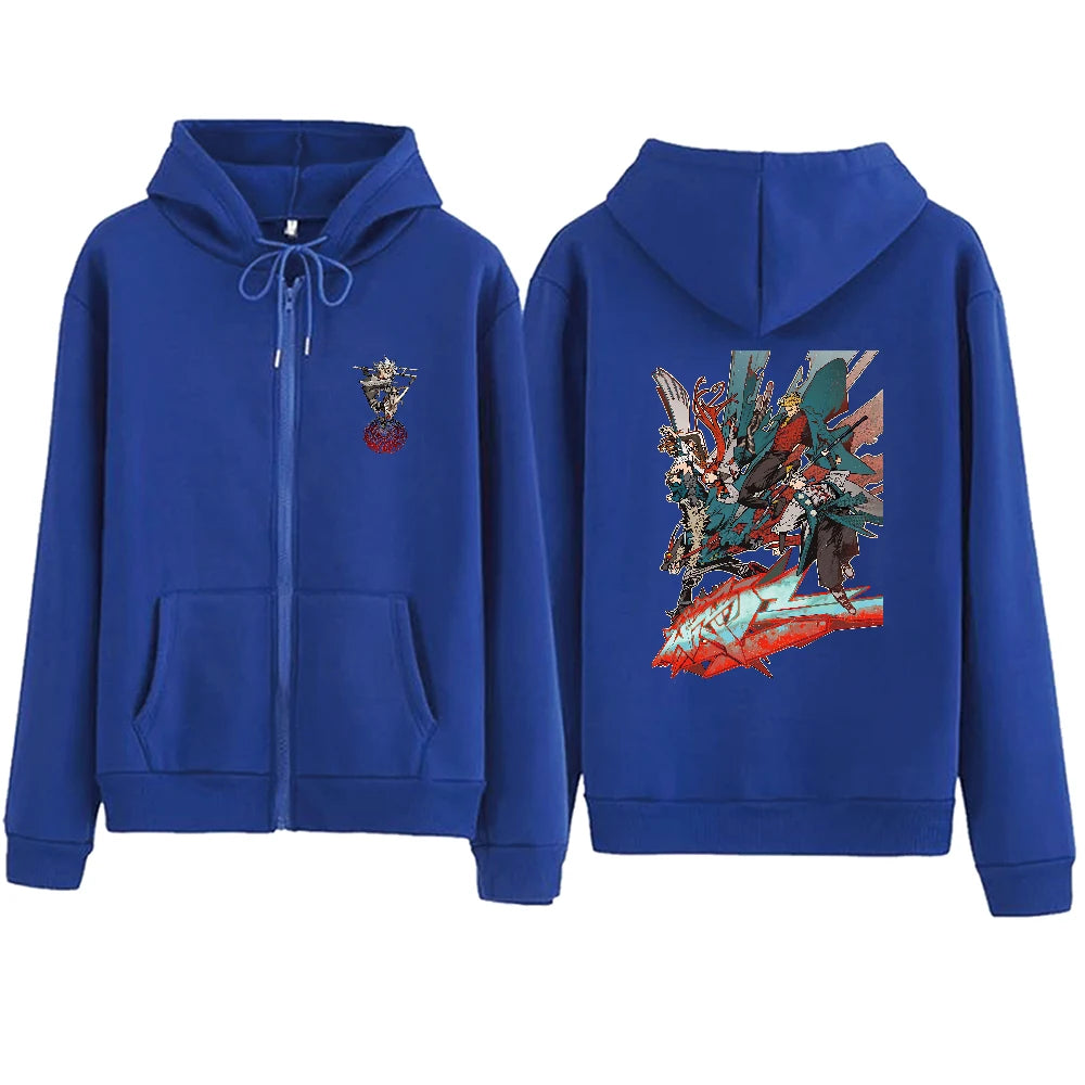 Gachiakuta Chaos Graffiti Warrior Blue Zip Hoodie