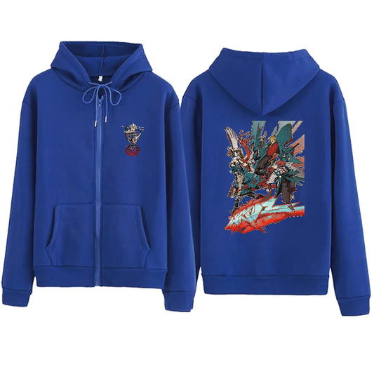 Gachiakuta Chaos Graffiti Warrior Blue Zip Hoodie