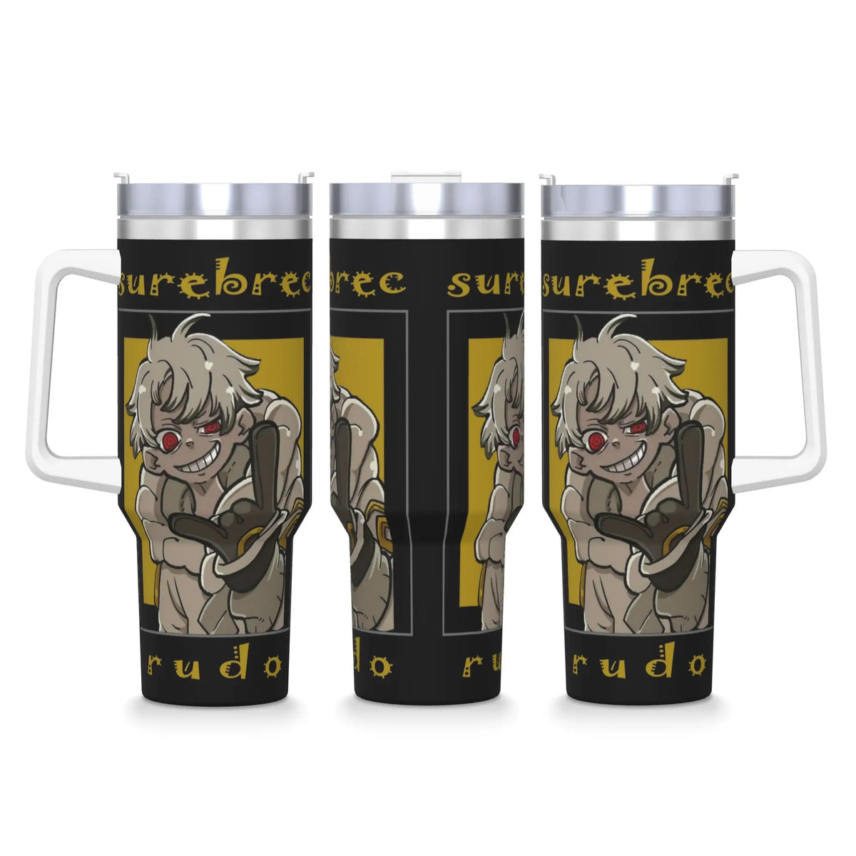 Gachiakuta Rudo Surebrec Chibi Black & Gold 40oz Stainless Steel Tumbler