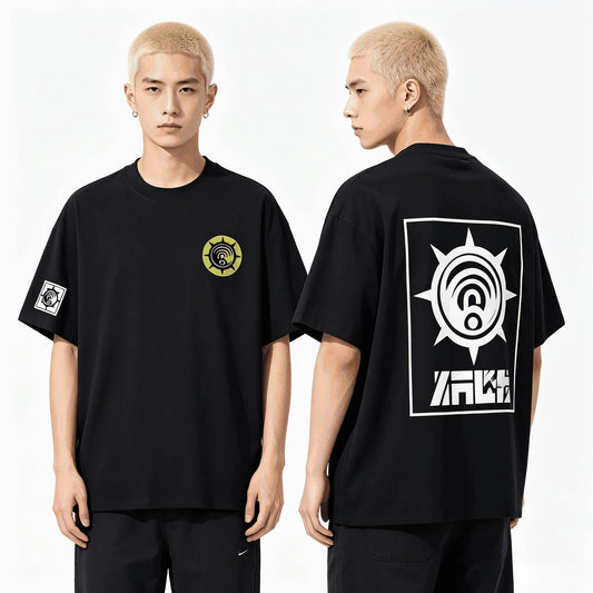 Gachiakuta Cleaner Emblem Black Oversized T-Shirt