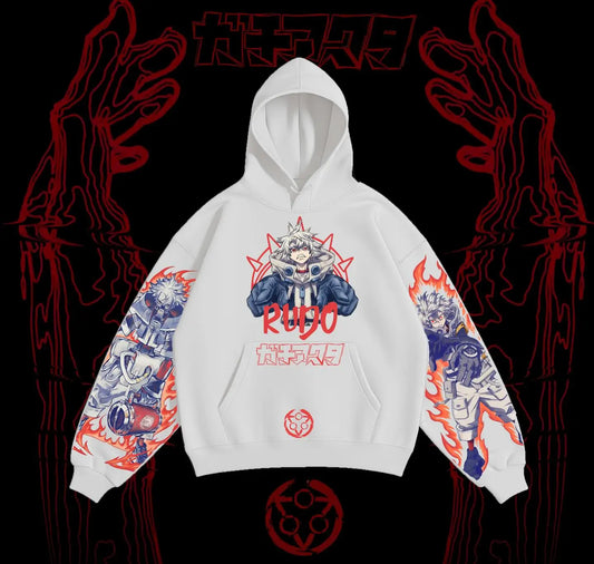 Gachiakuta Rudo Hoodie – White Limited Edition