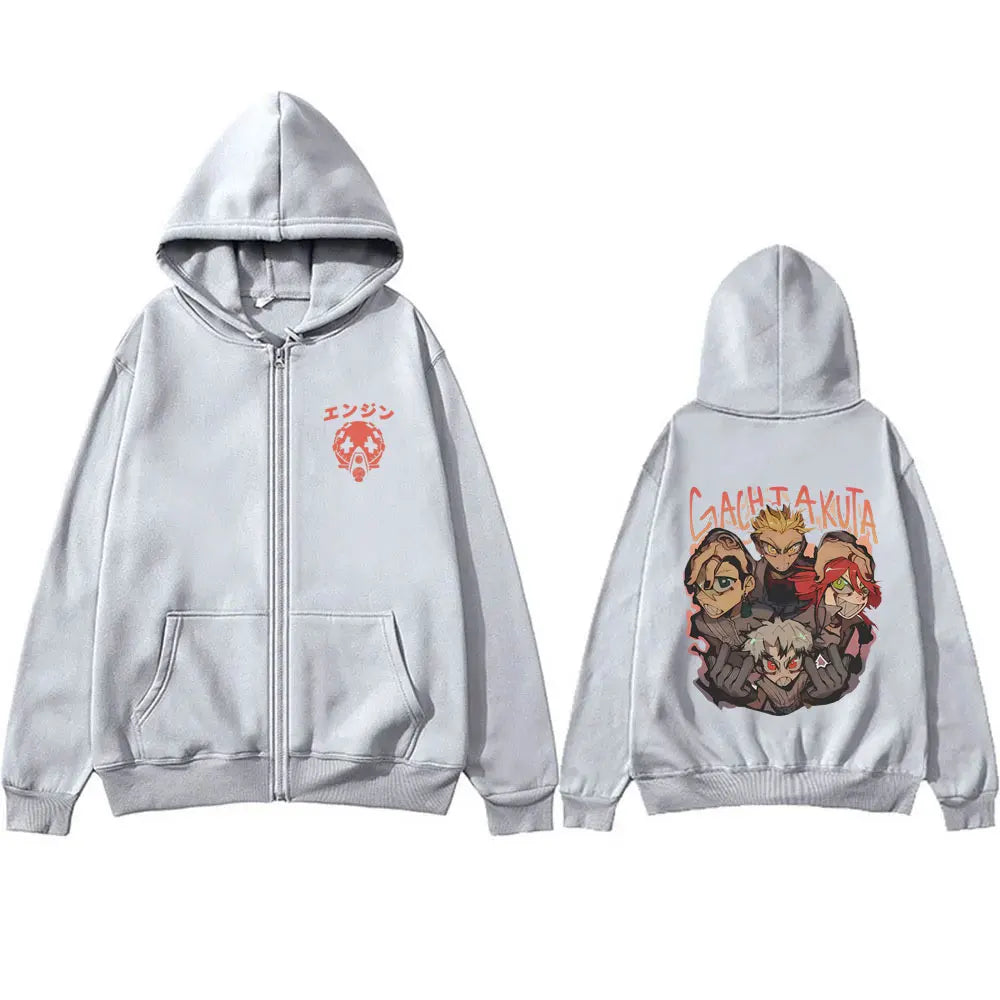 Gachiakuta Anime Team Akuta Gray Zipper Hoodie