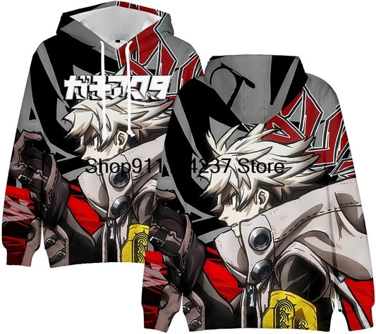 Gachiakuta Anime Rudo Red and Black Hoodie