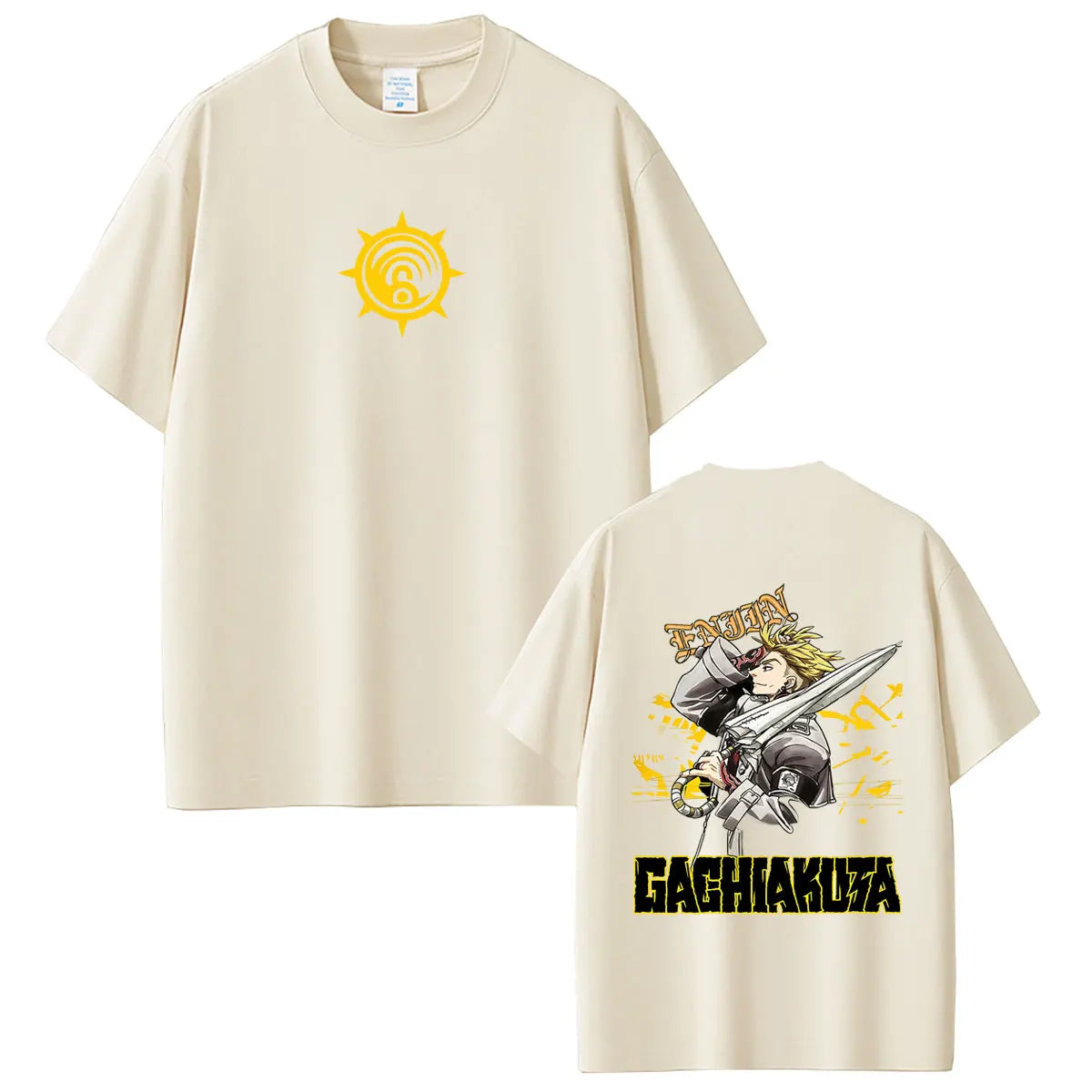 Gachiakuta Enjin Umbreaker Cleaner Beige T-Shirt