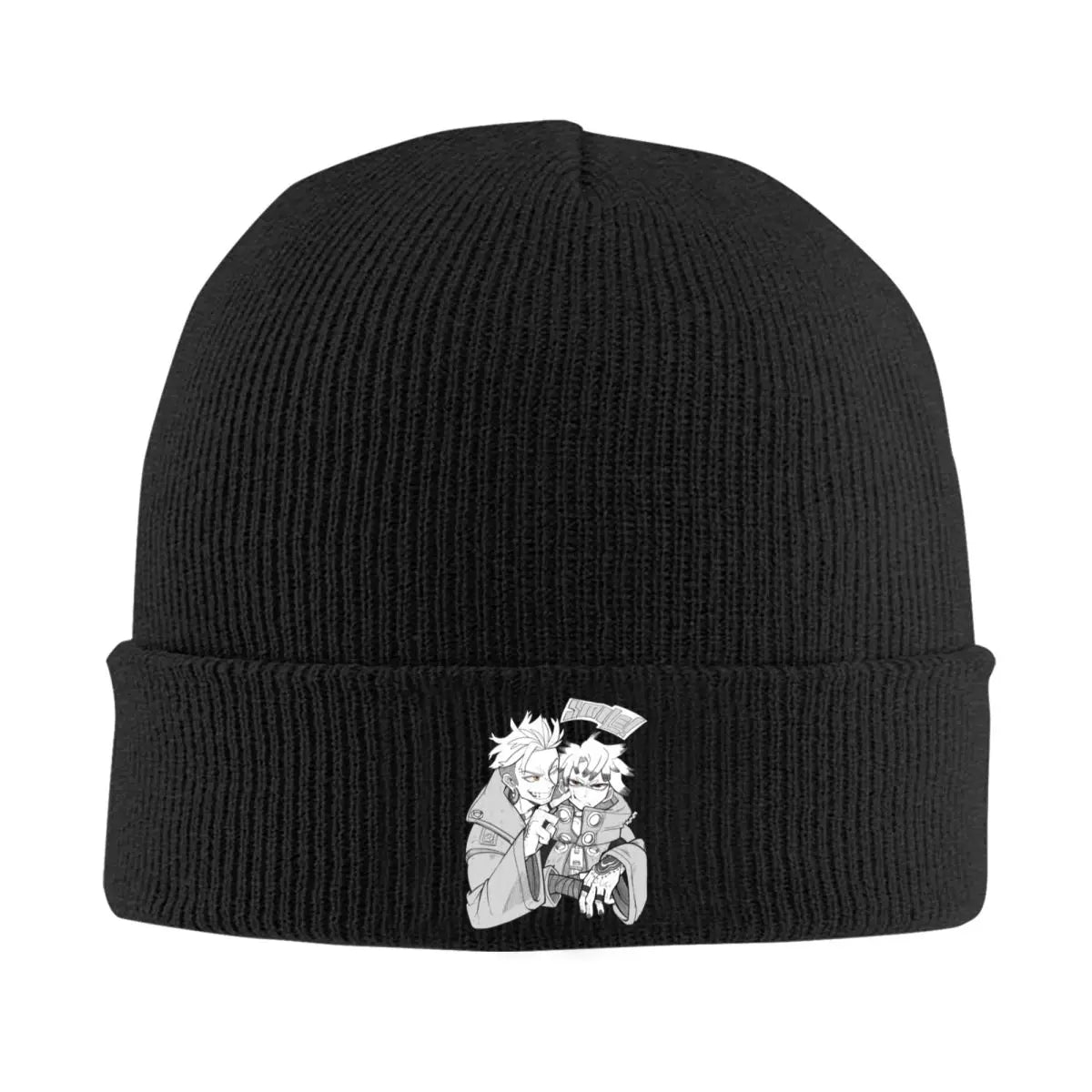 Gachiakuta Black Beanie Featuring Rudo and Enjin